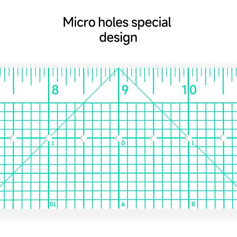 KEARING Clear Sewing Graph Fashion Design Ruler with Holes, Sandwich Line, 2 x 18, Zero Centering, Transparent Pattern Grading Dress Making Ruler for Sewing Quilting Design - Image 3